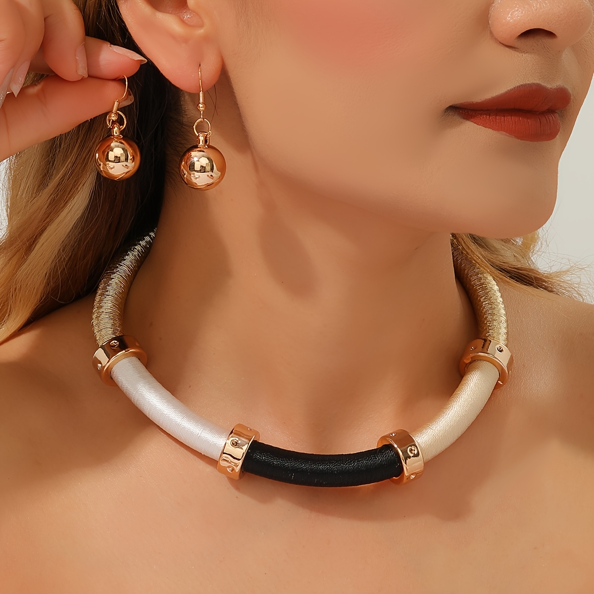 Handmade Multi-Layer Bohemian Evening Necklace & Earrings Set